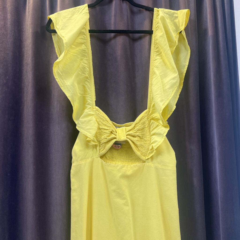 Farm Rio Ruffle Slv Ruched Maxi DRESSES M