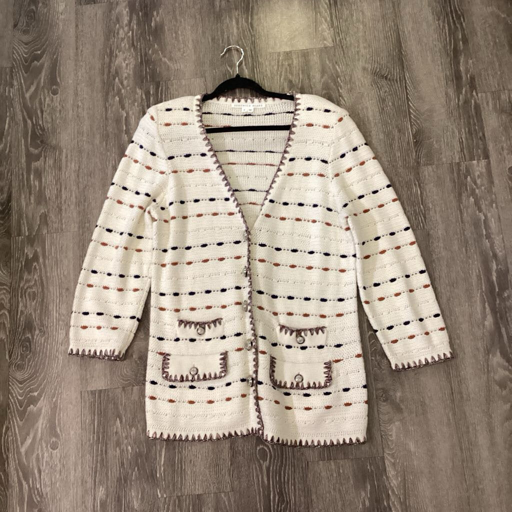Veronica Beard Crotchet Dots Bttns SWEATERS XL