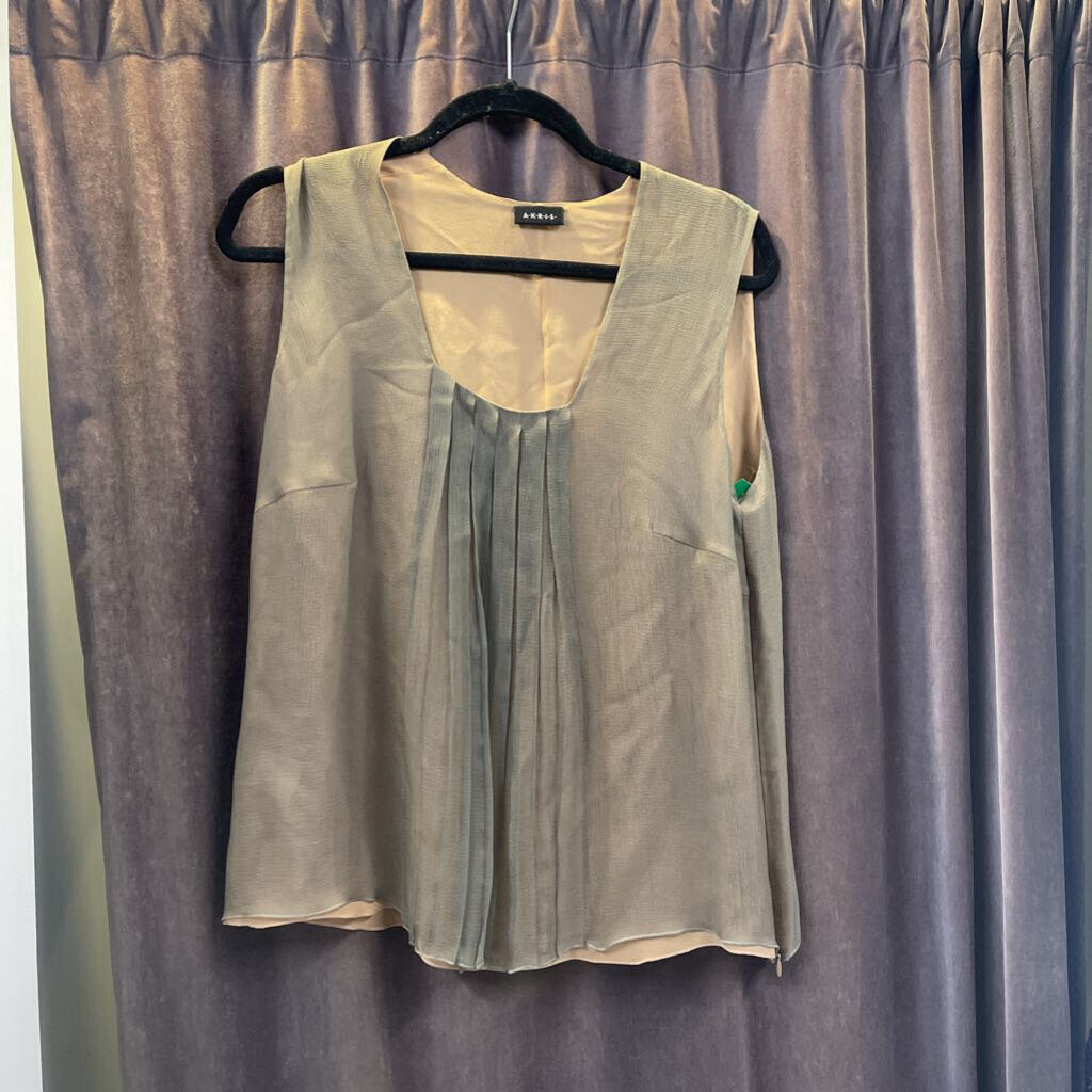 AKRIS Silk Pleated Tank TOPS 12