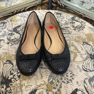 Tory Burch Quilted Flats w/ Bow SHOES 7