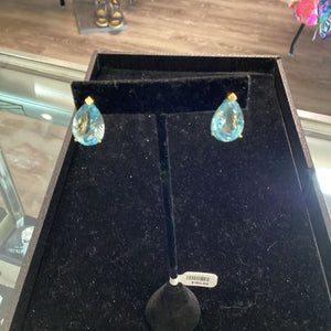 14Kt / Blue Topaz Tear Drops EARRINGS Earrings
