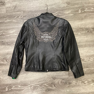 Harley Davidson Studded Sleeve Zip Up JACKETS S
