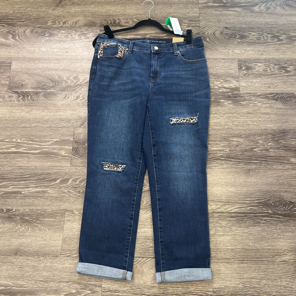 Chicos NWT Cheetah Print Detail Denim JEANS 1.5