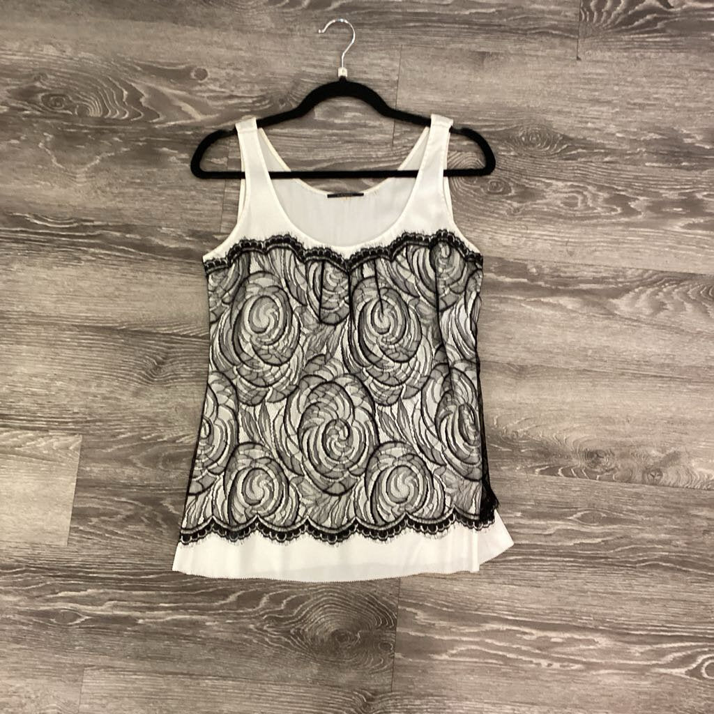 Tahari Lace Front Tank TOPS M