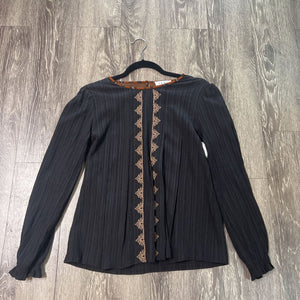 THML LS Pleated Geo Print TOPS S