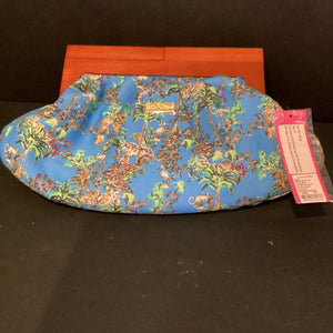 Lilly Pulitzer Flower Pattern Canvas w Wood HANDBAGS S