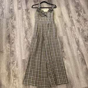Anthropologie Plaid Pants Spaghetti Strap JUMPSUITS 4