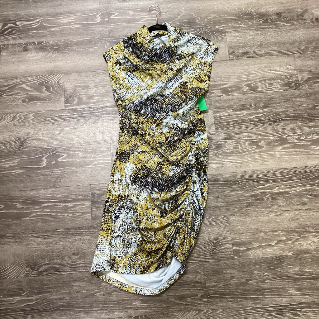 Anthropologie Patterned Side Rouged Midi DRESSES S