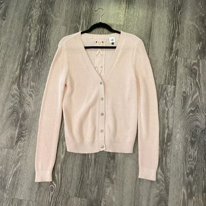 Cabi Lace Up Back Button Front Cardi SWEATERS M