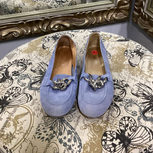 Donald Pliner Suede Loafers w Chainlink SHOES 8.5