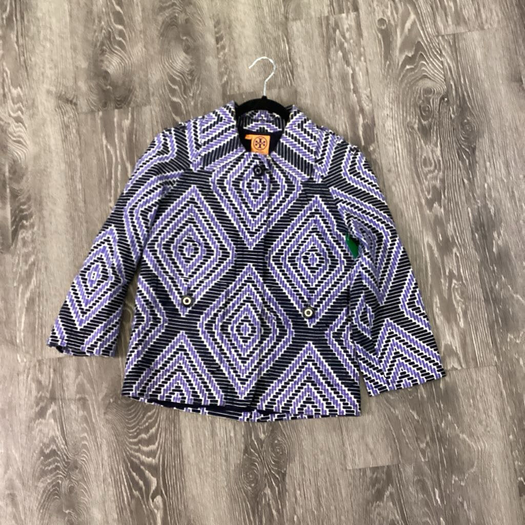 Tory Burch Geo Patterned Print Moto Style Knit JACKETS 8