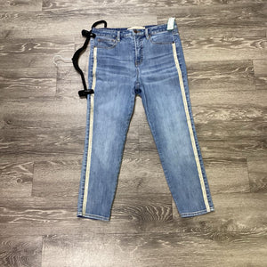 Soft Surroundings Metallic Strip Denim JEANS 10