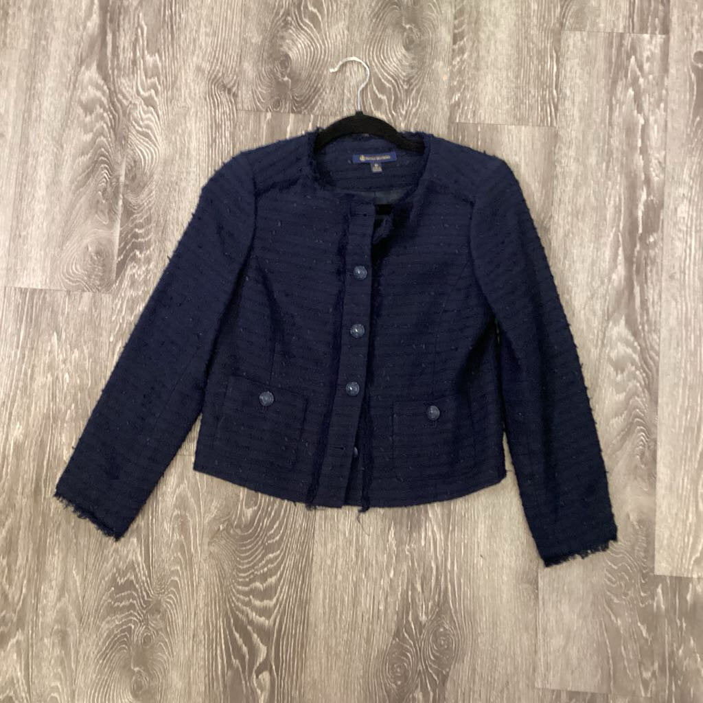 Brooks Brothers Cropped Tweed Blazer Lg Buttons JACKETS 4