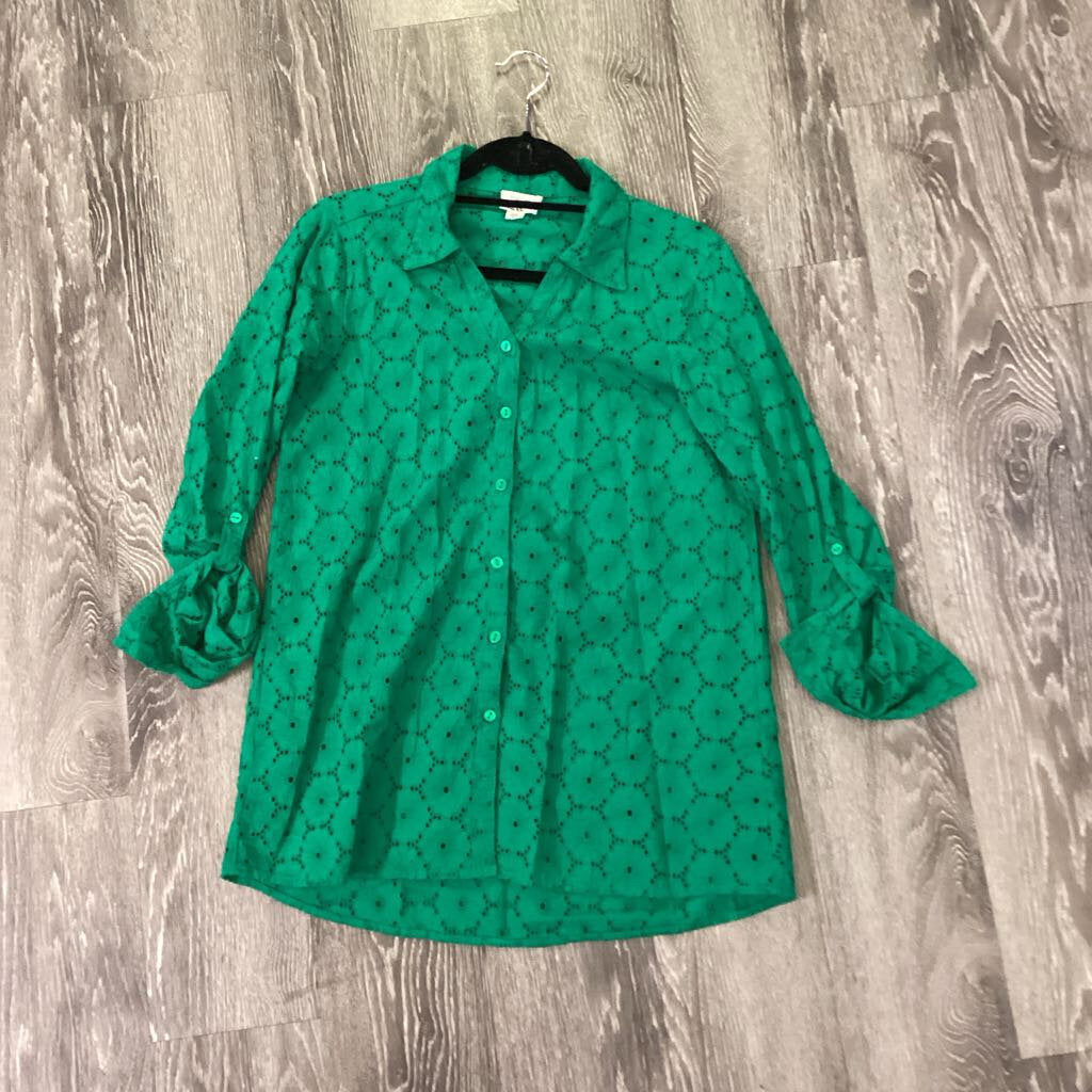 Nicole Miller Eyelet Cut Out LS TOPS XS