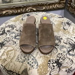 Load image into Gallery viewer, Vince Suede Peep Toe Slide Heels SHOES 5.5
