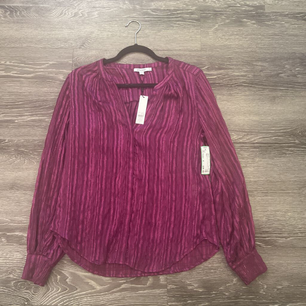 Chicos NWT Metallic Crinkle LS TOPS 0
