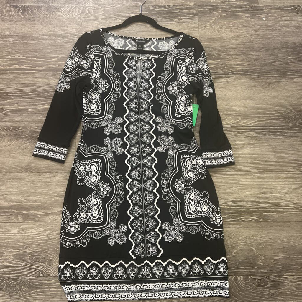 WHBM Patterned Keyhole 3/4 Sleeve DRESSES XS