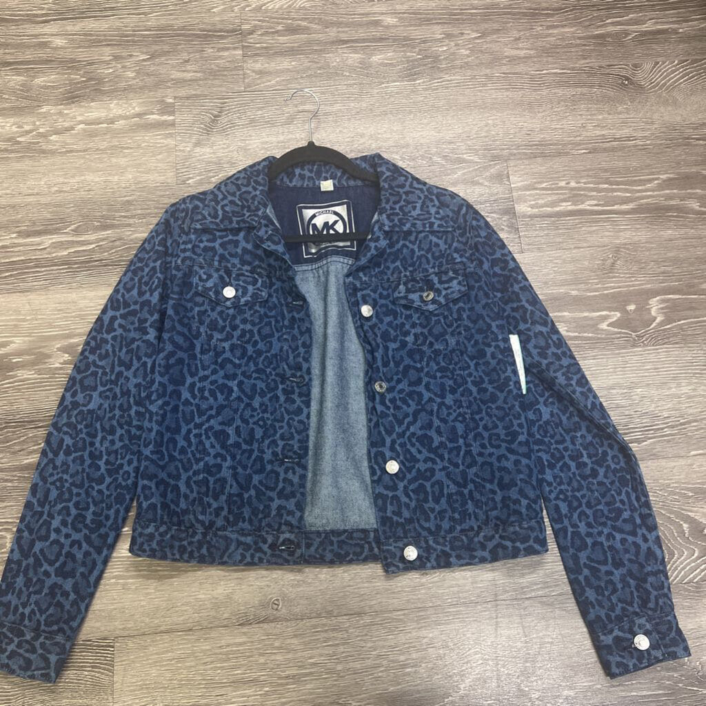 Michael Kors Cheetah Print Denim Jacket JACKETS S