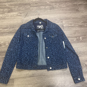 Michael Kors Cheetah Print Denim Jacket JACKETS S