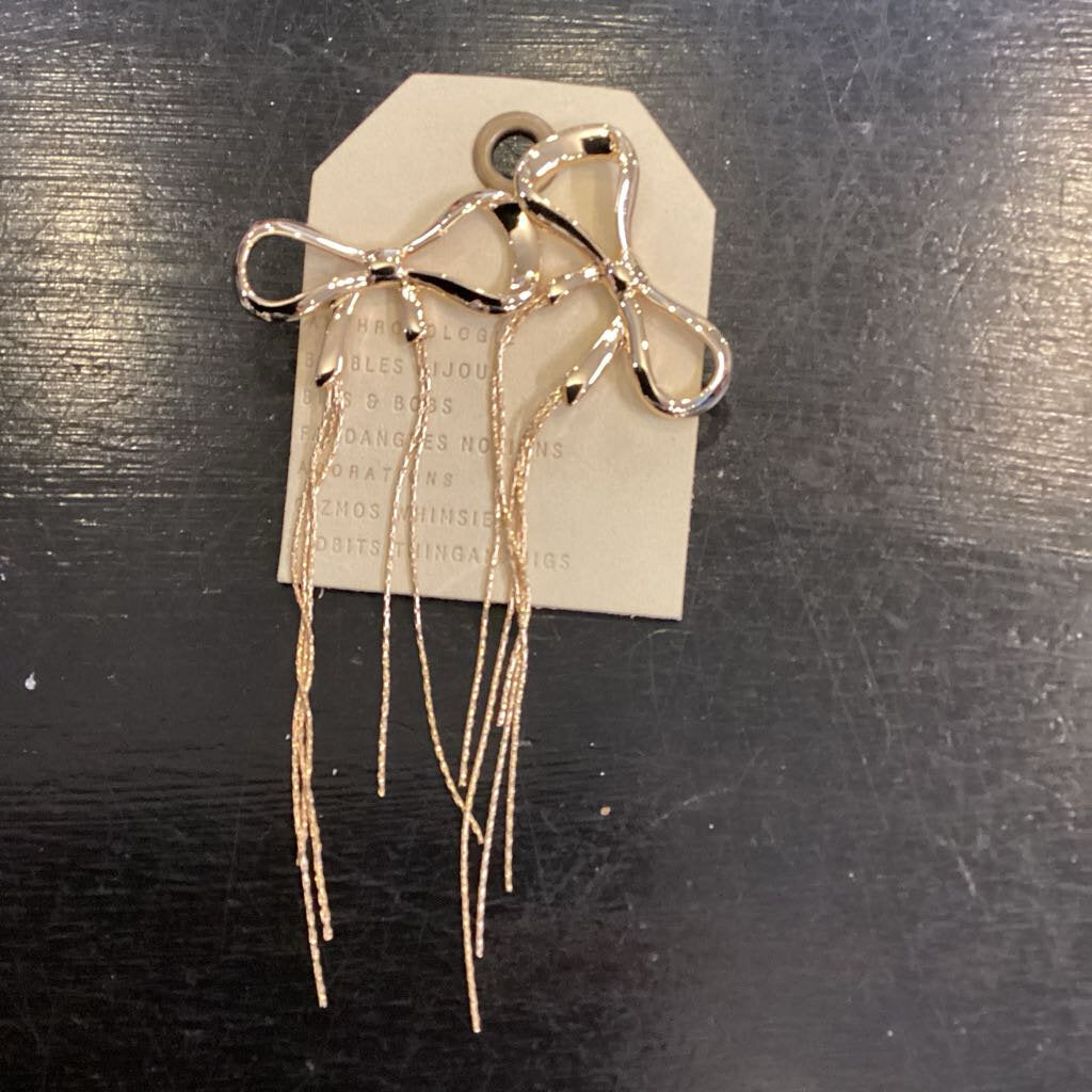 Anthropologie Bow w Fringe EARRINGS