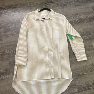 Anthropologie Striped LS Button Up TOPS M