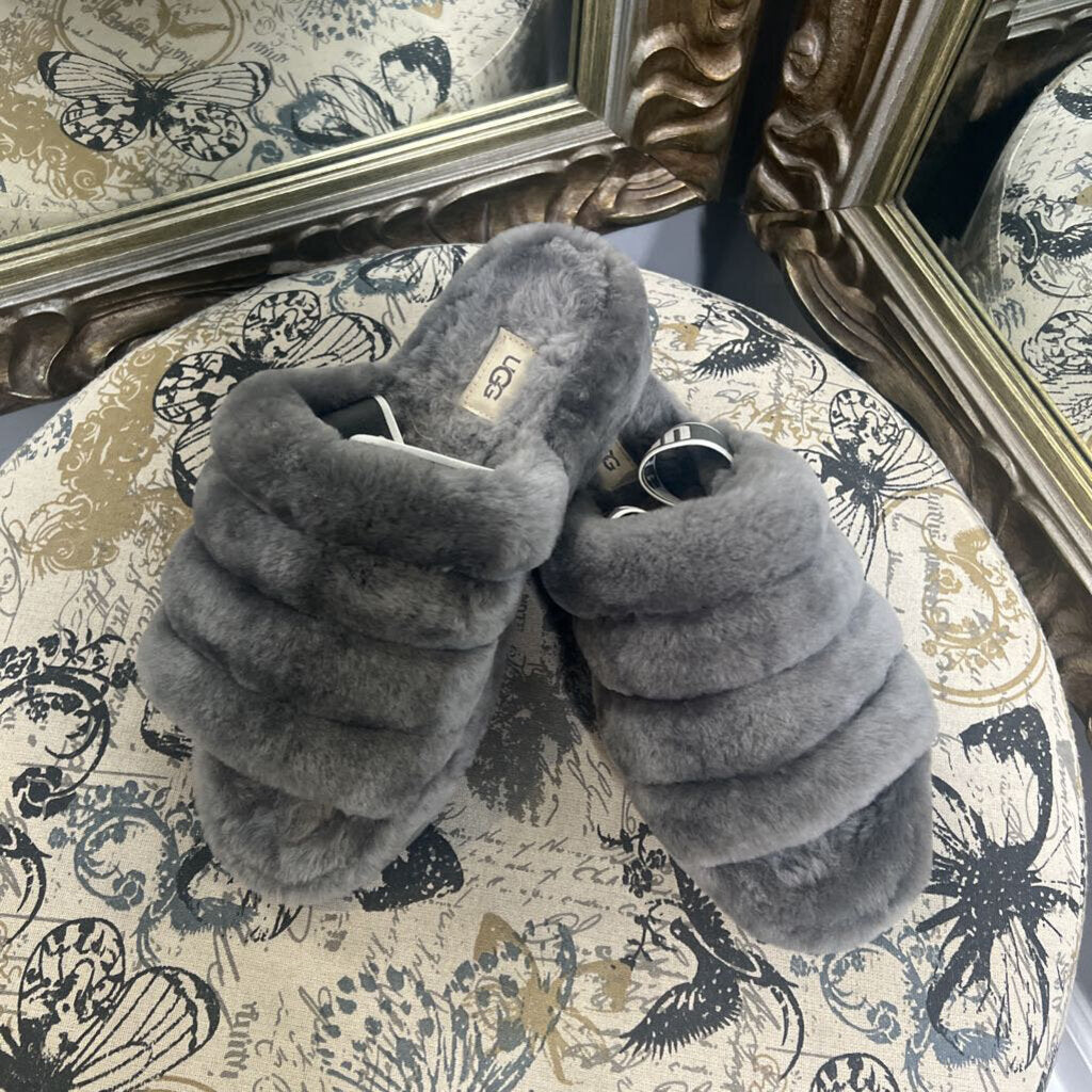 Ugg Furry Slip On Open Toe SHOES 8