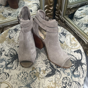 Sole Society Suede Peep Toe Block Heels SHOES 7