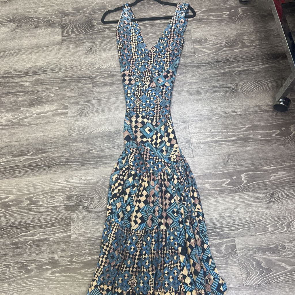 Let Me Be Patterned Midi Sleeveless DRESSES S