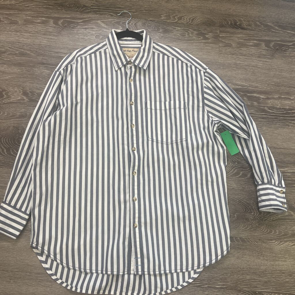 Free People Oversized Stripe 1 Pocket TOPS XS