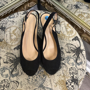 Stuart Weitzman Suede Open Toe Wedges SHOES 8.5
