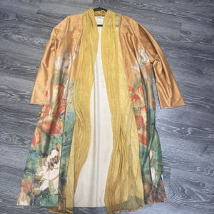 Soft Surroundings Open Floral Full Length Silk JACKETS L