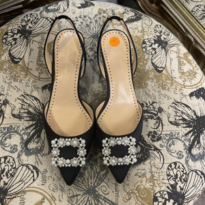 Adrienne Vittadini Pearl cz Embellished Toe SHOES 8.5