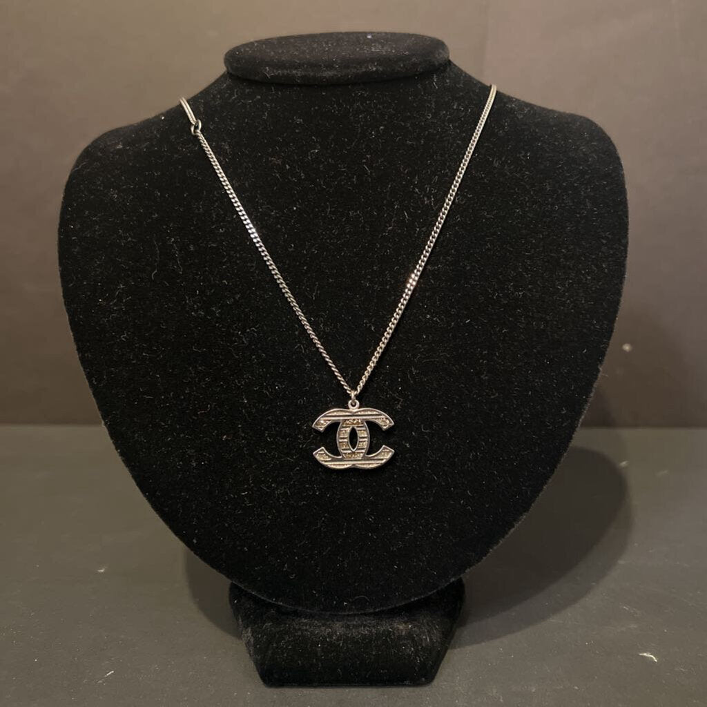 Chanel Chanel Logo Crystal NECKLACES