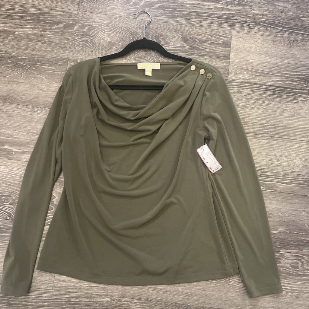 Michael Kors Cowl LS 3 Buttons TOPS M