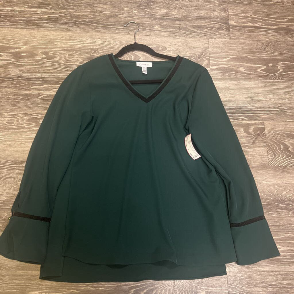 Calvin Klein LS Mesh Details TOPS M