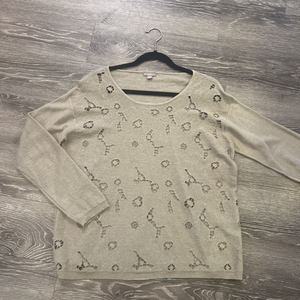 J Jill Floral Cutout SWEATERS S