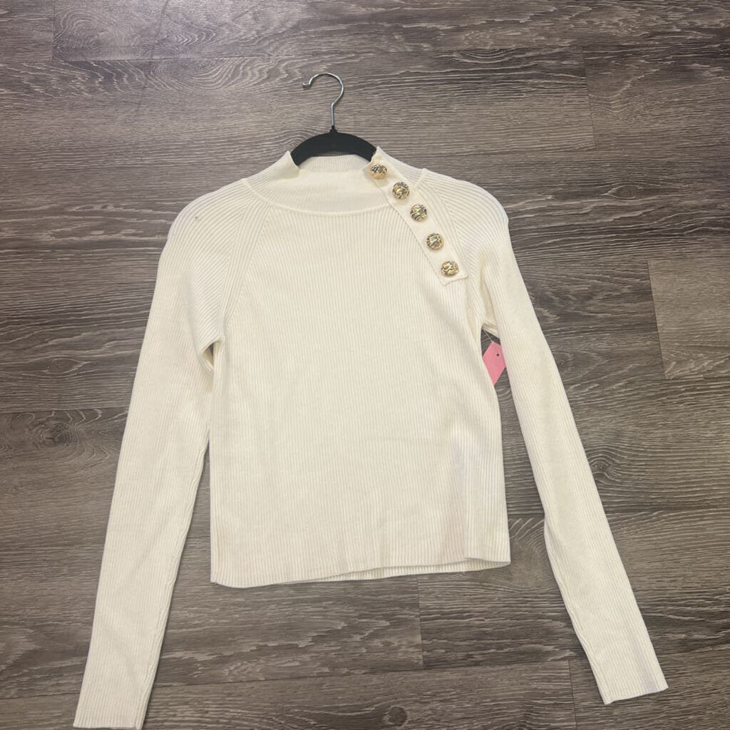 Zara Ribbed Mock 5 Button SWEATERS S