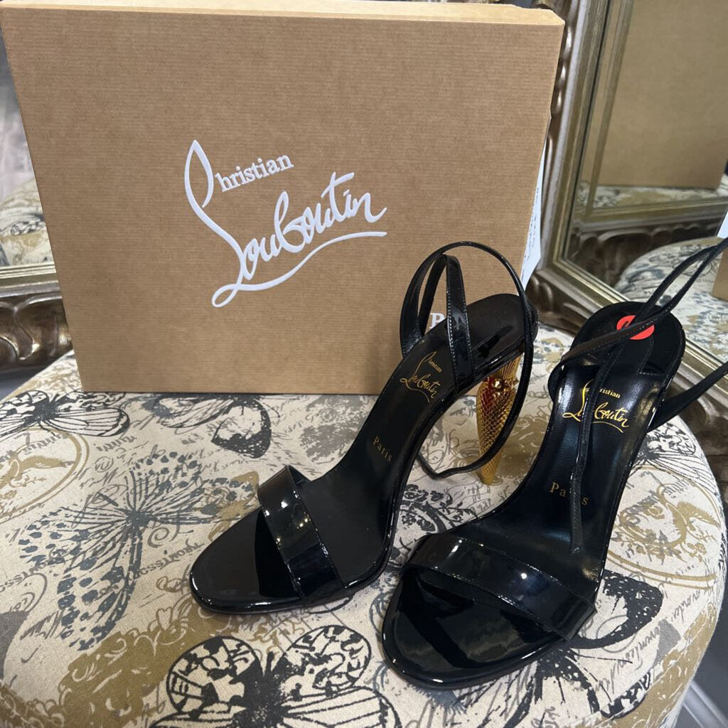 Christian Louboutin Patent w/Gold Heel SHOES 40