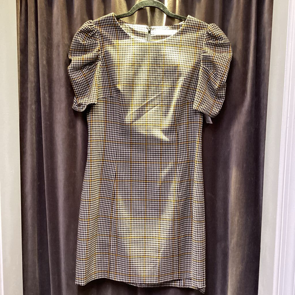 Amanda Uprichard Puff Sleeve Houndstooth DRESSES M