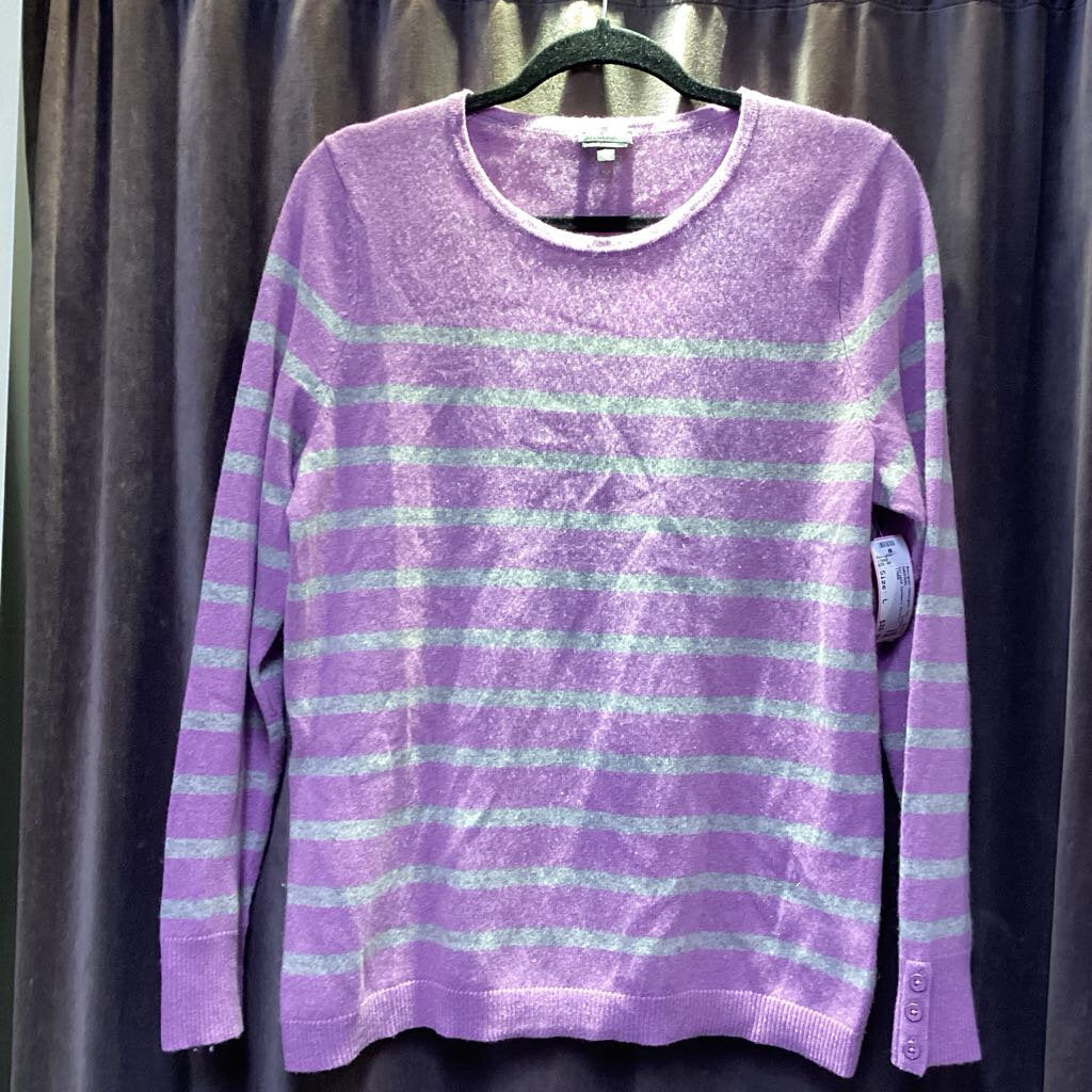 Talbots Striped Cashmere SWEATERS L