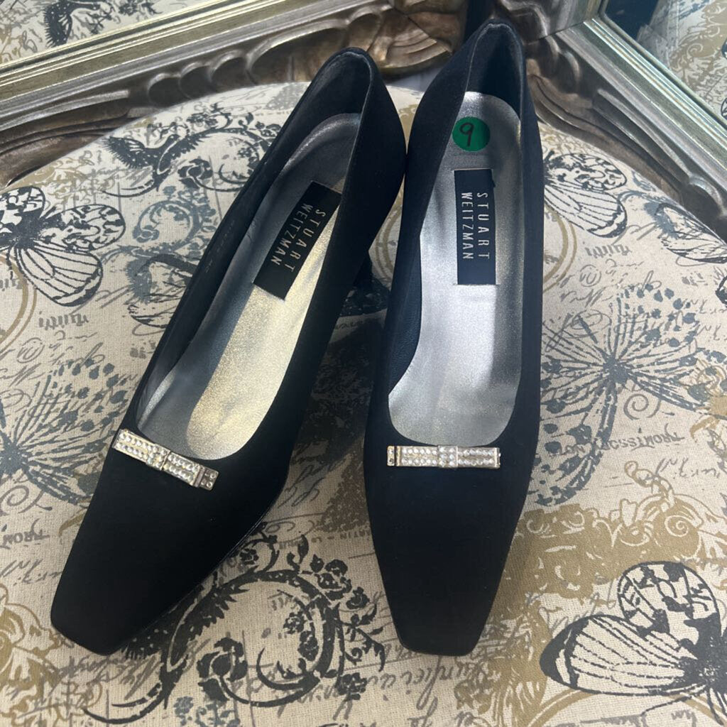 Stuart Weitzman Crystal Bow SHOES 9