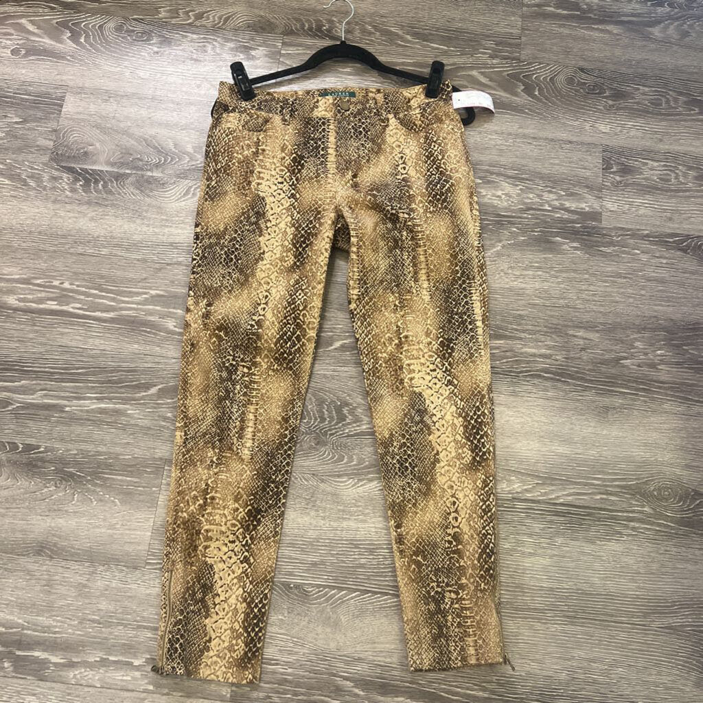 Lauren Ralph Lauren Snakeskin Skinny PANTS 6p