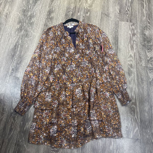 Current Air Metallic Leaf Print LS DRESSES S