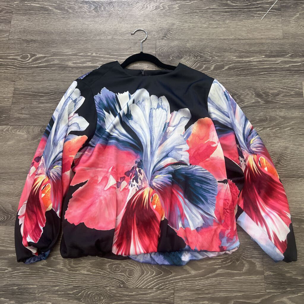 Chicos NWT Floral Satin LS TOPS 2