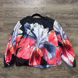 Chicos NWT Floral Satin LS TOPS 2