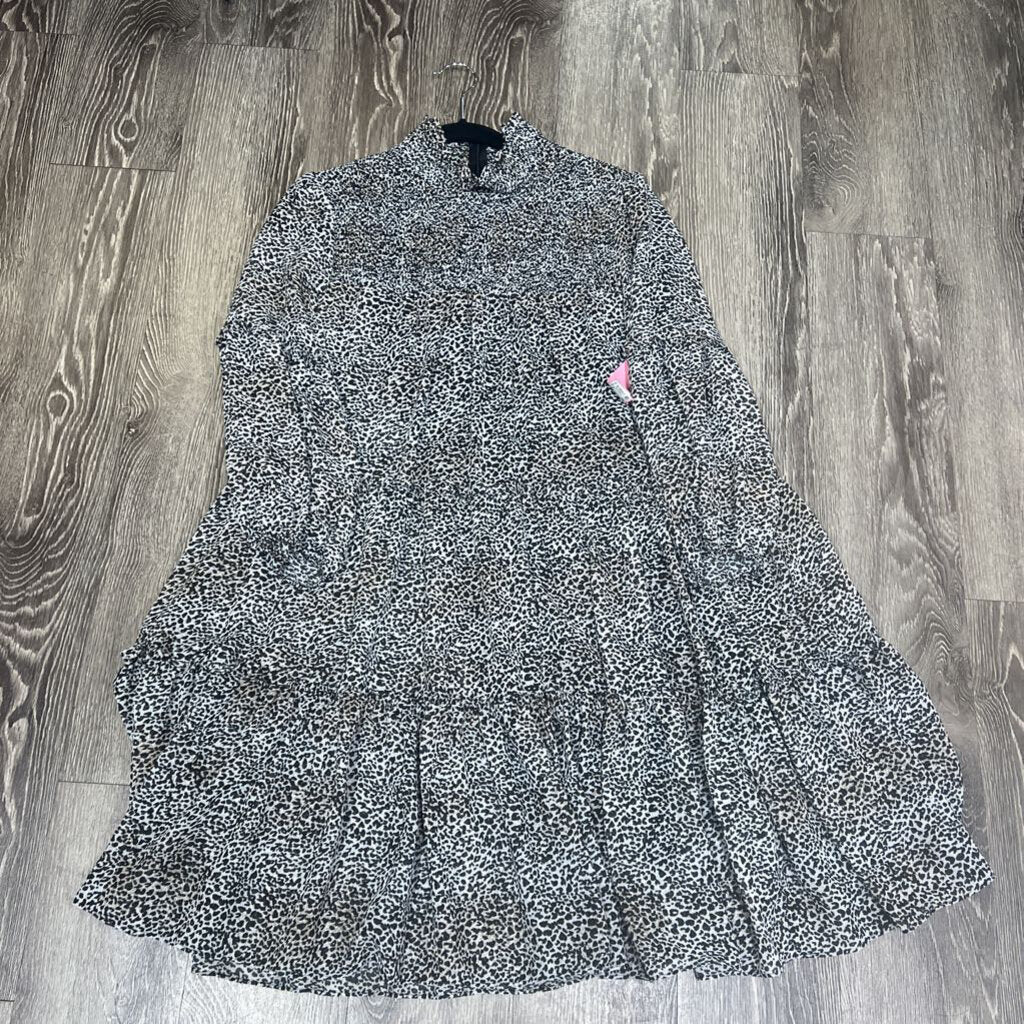 Just Taylor Leopard Smock Tiered DRESSES L