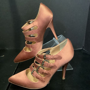J Crew Satin 4 Buckle SHOES 6