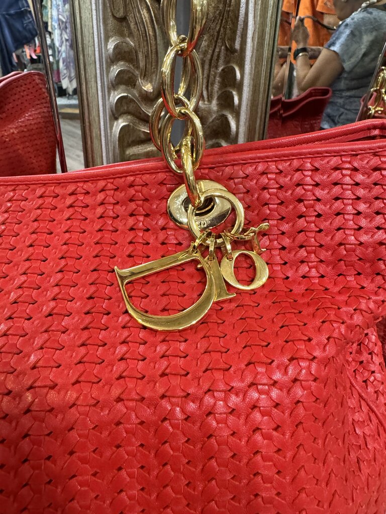 Christian Dior Woven Leather Tote HANDBAGS XL