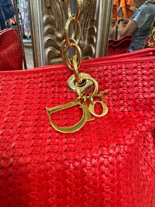 Christian Dior Woven Leather Tote HANDBAGS XL