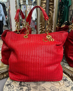 Christian Dior Woven Leather Tote HANDBAGS XL